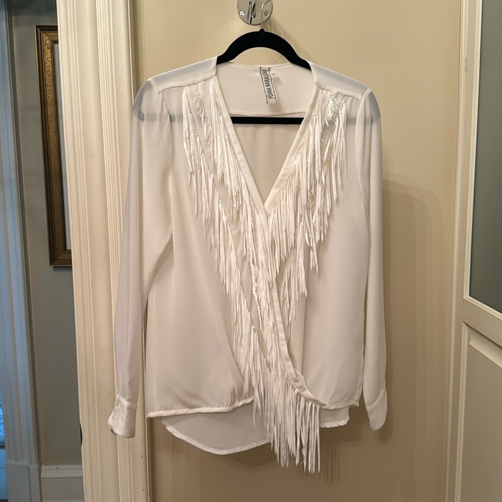 White Tassel Long Sleeved Top
